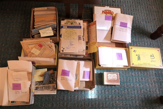 Collection of Vintage and Antique Post Cards, Letters, and Other Ephemera - South Boston Virginia, 1800's, WWII Regarding Gas Rations, Wide Assortment 