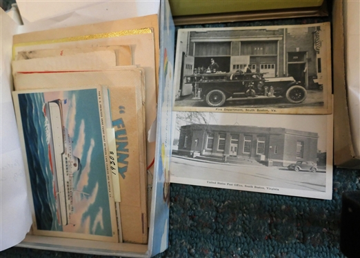 Collection of Vintage and Antique Post Cards, Letters, and Other Ephemera - South Boston Virginia, 1800's, WWII Regarding Gas Rations, Wide Assortment 