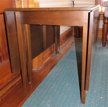 Nice Walnut Drop Leaf Table by Suter's Furniture - Measures 30 Tall 46 by 26 Leaves Measure 21 