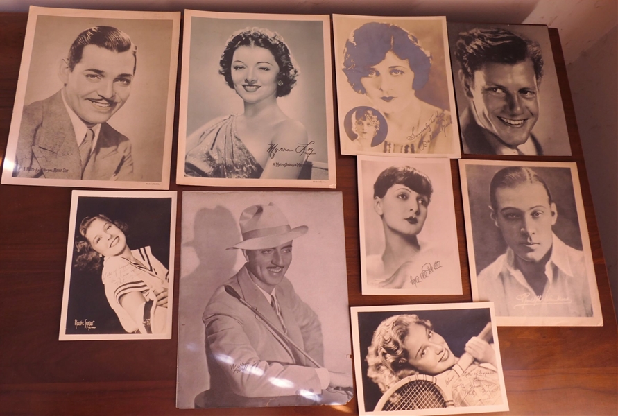 Collection of Autographed Movie Star Photographs - Myrna Loy, Mitzi Green, Clark Gable 