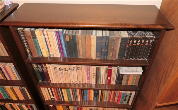 Mahogany Finish Book Shelf - 4 Shelves - Bracket Feet - Measures 53 Tall 36 by 11 
