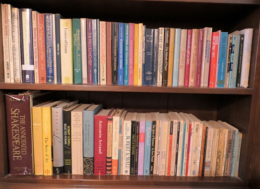 4 Shelves of Books including The Palliser Novels, Virginia Woolf, Leaves of Grass, Shakespeare, Etc. - Take What You Want - Not Obligated to Remove All Books