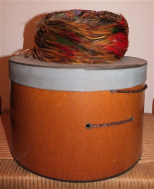 Nice Ladies Feather Hat with Hat Box