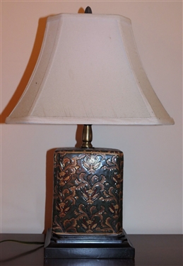 Square Ceramic Table Lamp - Measures 12 To Bulb