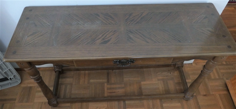 Pine Sofa Table with Drawer - Measures 27 Tall 47 by 17 
