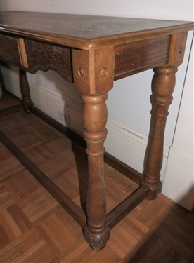 Pine Sofa Table with Drawer - Measures 27 Tall 47 by 17 