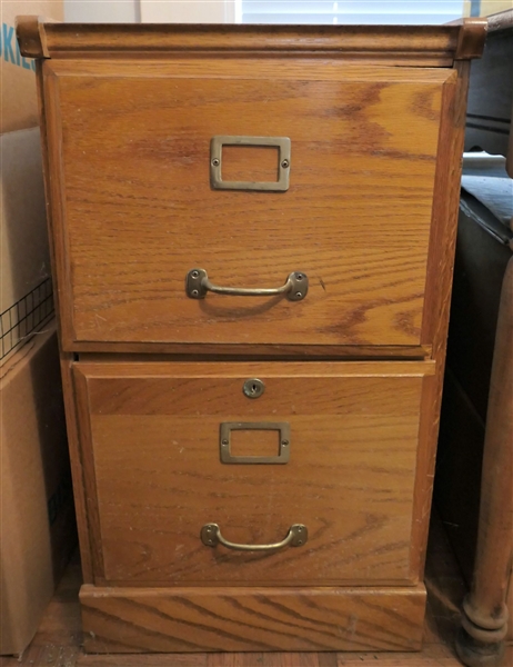 Oak 2 Drawer Filing Cabinet