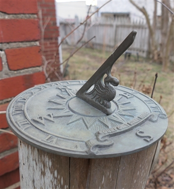 Metal Garden Sundial - Measures 9 Across