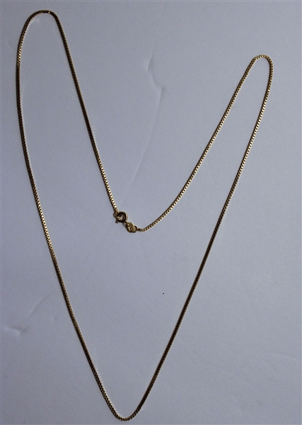 Nice 14kt Yellow Gold Box Chain - Measures 24" Long - Weights 5.9 Grams