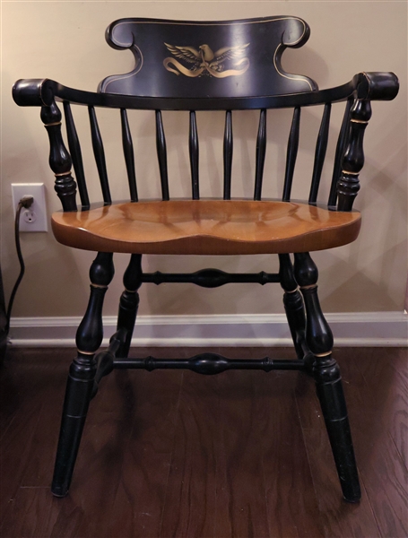 S. Bent & Bros Captains Chair with Eagle Back - Measures 28" tall 24" by 19" 