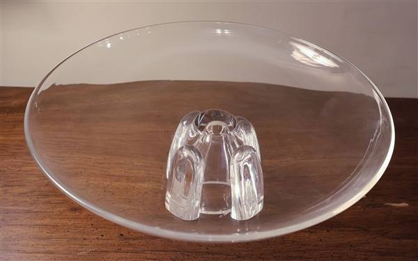 Signed Steuben Crystal Cake Stand - Measures 5 Tall 12 Across