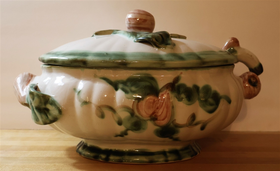 John B. Taylor Made in USA - Harvest Tureen with Lid and Ladle - Measures 14" Handle to Handle 8" Wide