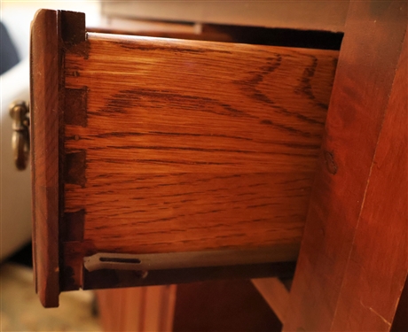 Very Nice Bob Timberlake for Lexington Furniture Double Sided Island - Cherry with Butcher Block Top - Dovetailed Drawers - On Wheels - Measures 37 Tall 55 by 28