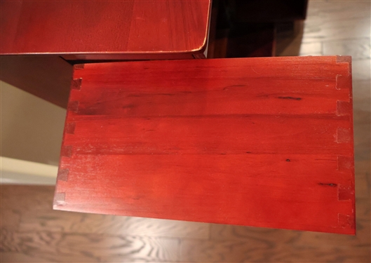 Very Nice Bob Timberlake for Lexington Furniture Double Sided Island - Cherry with Butcher Block Top - Dovetailed Drawers - On Wheels - Measures 37 Tall 55 by 28