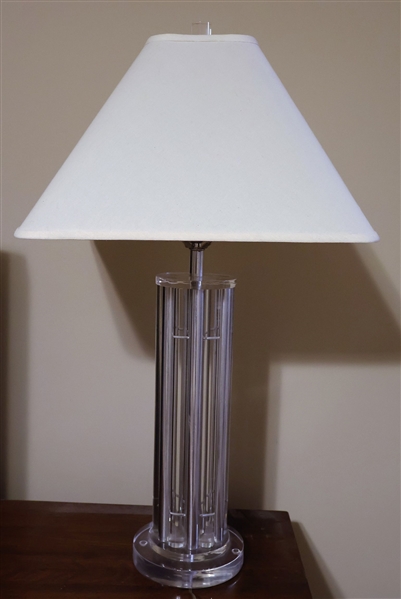 Lucite Table Lamp - Measures 23" To Bulb - Lucite Finial 