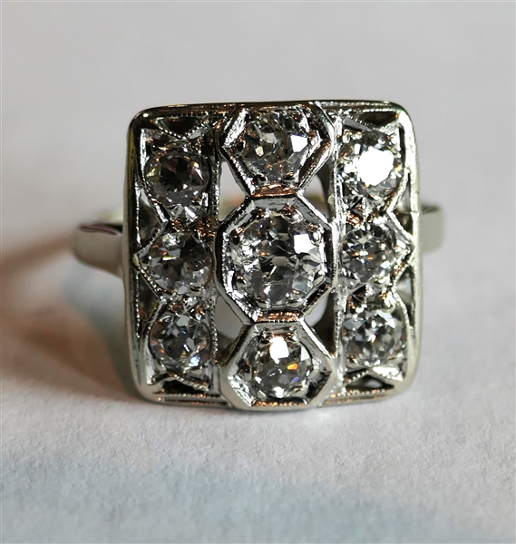 Beautiful White Gold and Diamond Dinner / Cocktail Ring -  Size 4