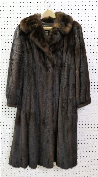Vintage Full Length Mink Coat From Wand Furs - New Jersey - Size Small - Sleeve Needs Minor Repair (Fur Pieces Need to Be Stitched Together)