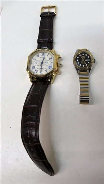 Stauer 21 Jewel Automatic Mens Watch With Day and Date on Leather Band-Working and Womens Jowissa Watch -Not Working