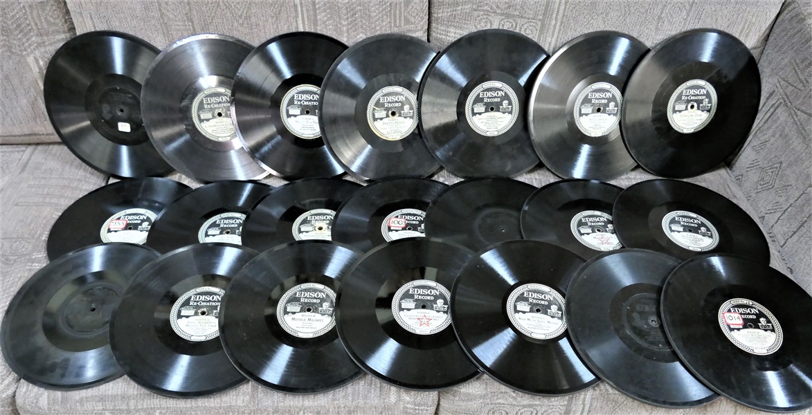 21 Edison Discs and Edison Re-Creation Discs In Good Condition  including "Crinoline Days" "Ange D Amour" "One Sweetly Solemn Thought" "Broken Dreams" "Pretty Piggy" "I Still Love You" "Rock Me to...
