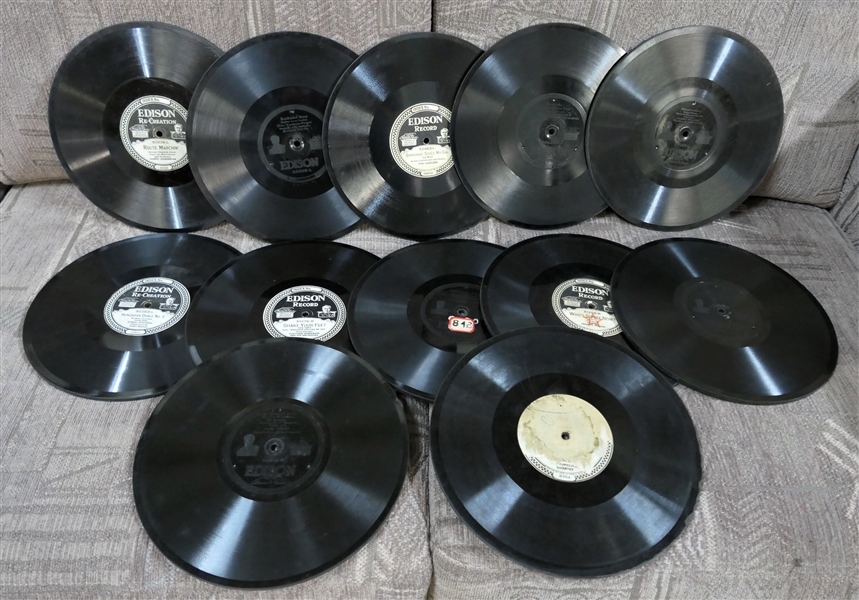 12 Edison Discs and Edison Re- Creation Discs in Good Condition - including "Somebody Stole My Gal" "Route Marching" Kashmiri Song" "Wyoming Waltz" "Hungarian Dance No. I" 