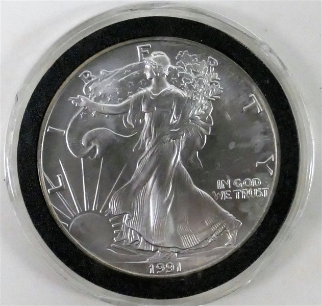 1991 Silver Eagle Coin- 1 Ounce  .999 Fine Silver