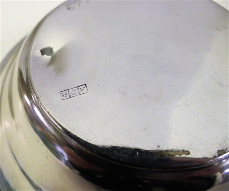 Monogrammed Sterling Silver Bowl-Height- Stamped BM With Lion - Measures 2 tall 6 across-Weight 144.3 Grams