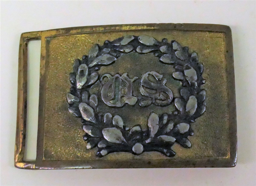 Model 1839 Civil War Officer Brass Belt Buckle With Silver Applied US - Measures 1 3/4" by 2 3/4"