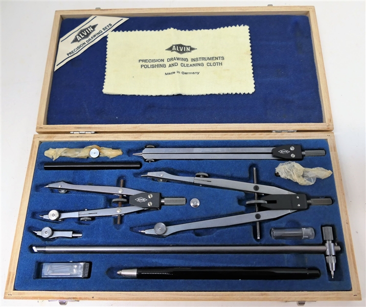 Alvin Precision Drawing Sets - Made in Germany -Drafting Set in Fitted Wood Case
