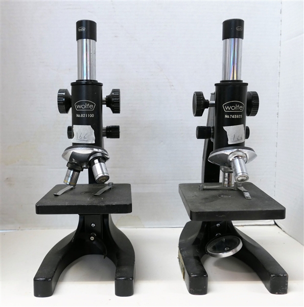 2 Single Eye Wolfe Microscopes  -  No. 821100 and No. 743925