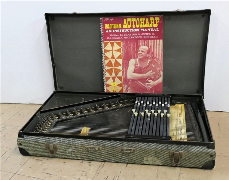 Autoharp in Case With Traditional Autoharp Instruction Manual