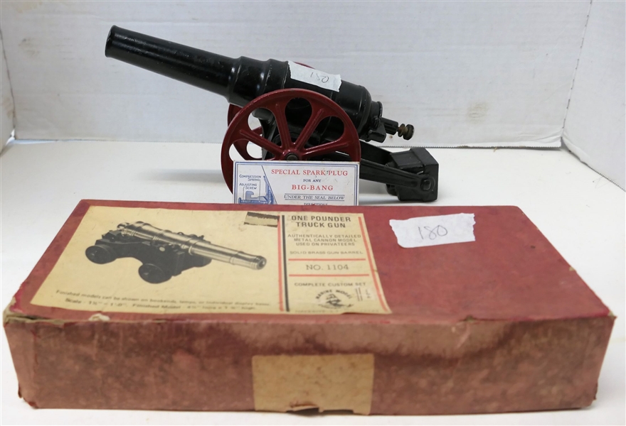 Big Bang Canon Works- "One Pounder Truck Gun" with Brass Barrel and 2 Carriage sides (Parts)