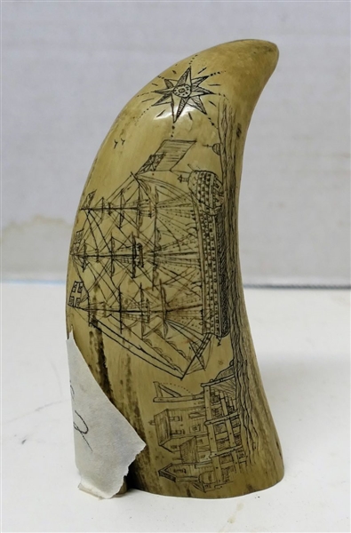 Replica Scrimshaw Engraved Victory - Measuring 4" Tall 
