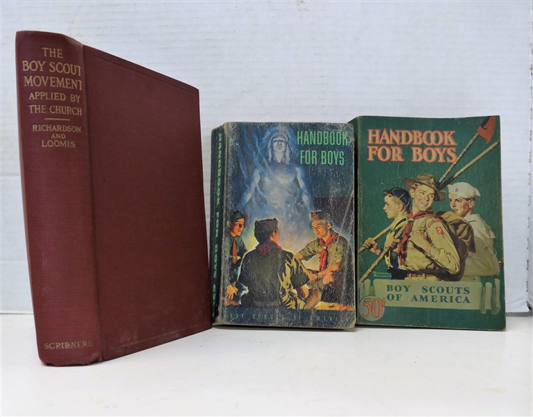 Lot of Boy Scout Books including "Handbook for Boys"-Boy Scouts of America Fifth Edition 1954; "Handbook for Boys"-Boy Scouts of America-Copyright 1942; "The Boy Scout Movement Applied by the...