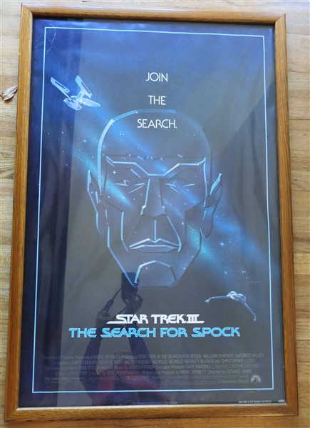"Star Trek III - The Search For Spock" Movie Poster - Framed - Frame Measures 43" by 29"