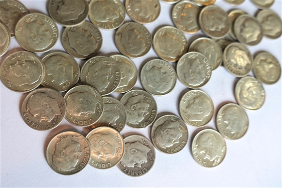96 Roosevelt Silver Dimes -  Coins Are Directly From the Estate and Have Not Been Searched or Sorted
