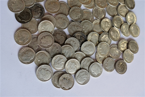 106 Silver Roosevelt Dimes - Coins Are Directly From the Estate and Have Not Been Searched or Sorted
