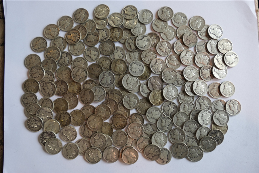 150 Silver Mercury Dimes - Coins Are Directly From the Estate and Have Not Been Searched or Sorted