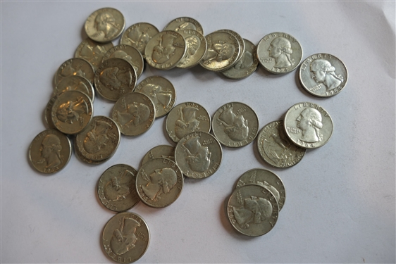 34 Silver Quarters Silver Quarters ($8.50 Face Value)  Coins Are Directly From the Estate and Have Not Been Searched or Sorted