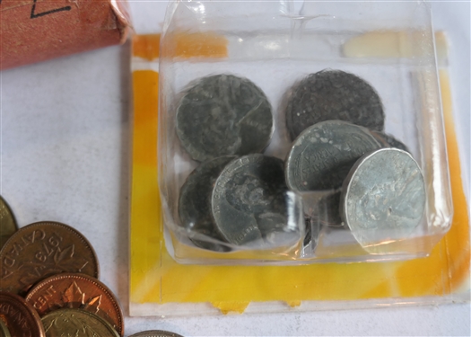 60+ 1943 Steel Pennies Plus Foreign War Time Coins - Coins Are Directly From the Estate and Have Not Been Searched or Sorted