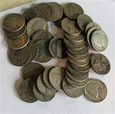 2 Rolls of 1940's Nickels - 38 in Container - Coins Are Directly From the Estate and Have Not Been Searched or Sorted