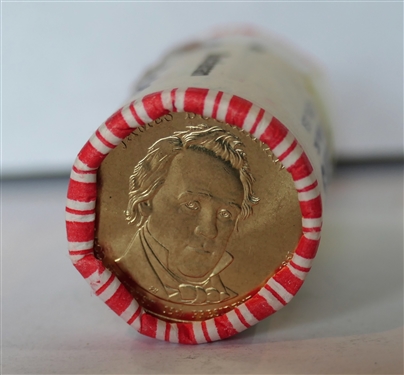 $25 Dollars Face Value of Uncirculated James Buchanan Dollar Coins - In Original Paper Roll 