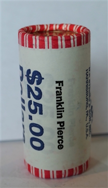 $25 Dollars Face Value of Uncirculated Franklin Pierce Dollar Coins - In Original Paper Roll 