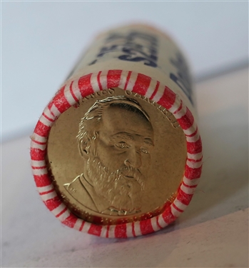 $25 Dollars Face Value of Uncirculated James A. Garfield Dollar Coins in Original Paper Roll