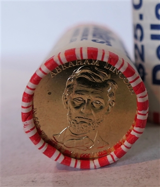 $25 Dollars Face Value of Uncirculated Abraham Lincoln Dollar Coins in Original Paper Roll