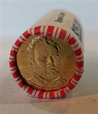 $25 Dollars Face Value of Uncirculated Ulysses S. Grant Dollar Coins in Original Paper Roll