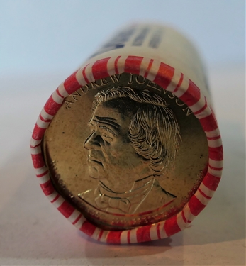 $25 Dollars Face Value of Uncirculated Andrew Johnson Dollar Coins in Original Paper Roll