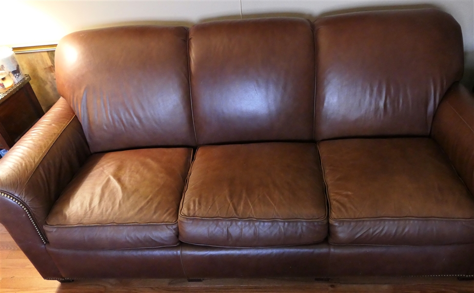 Beautiful Hancock & Moore Brown Leather Sofa QUALITY