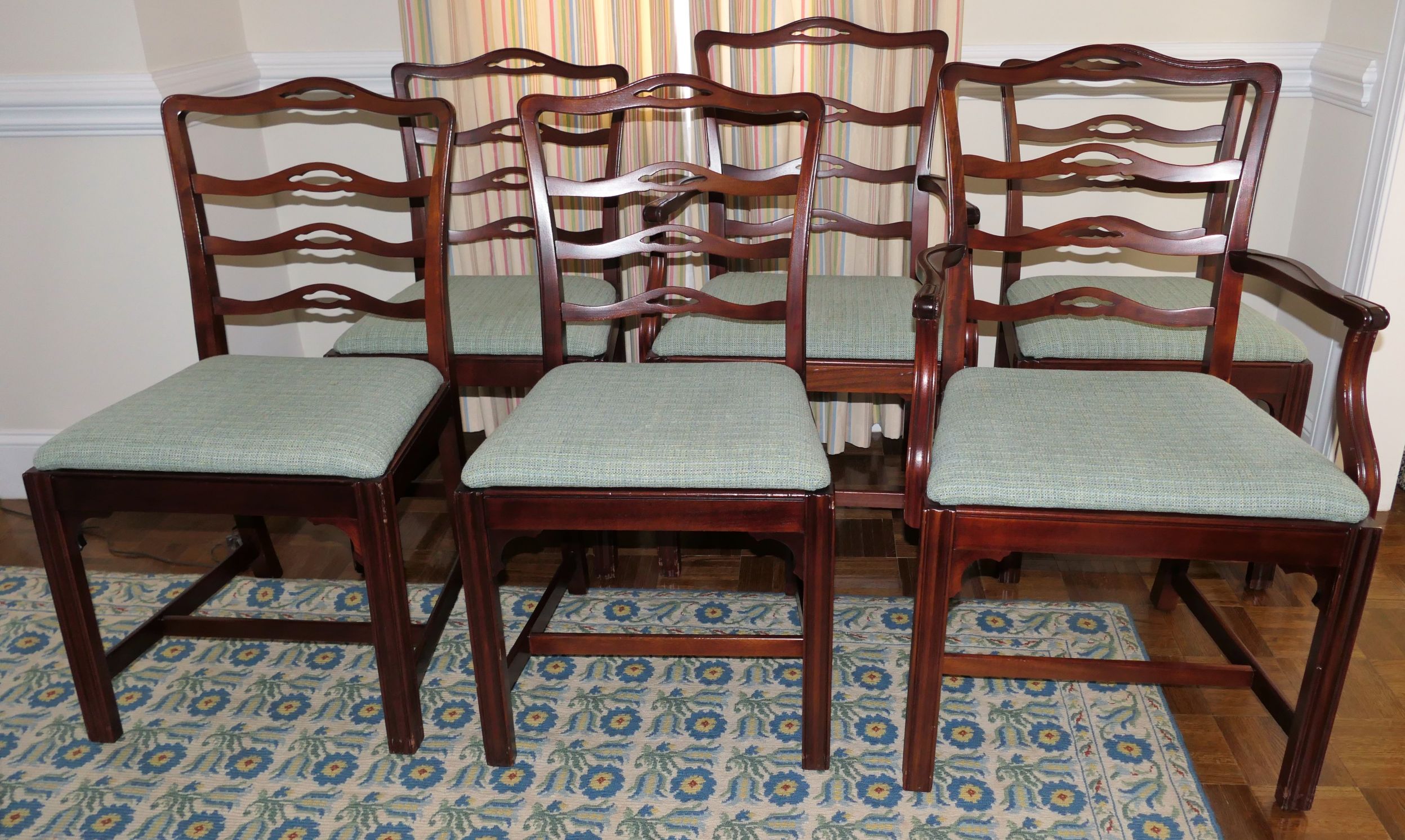 Lot Detail Set of 6 Mahogany Chinese Chippendale Style Dining