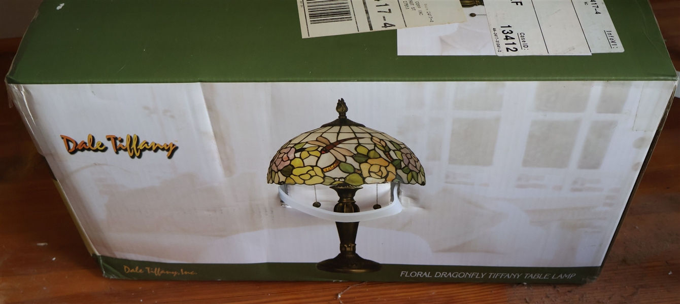 Dale Tiffany Floral Dragonfly Table Lamp - New in Box
