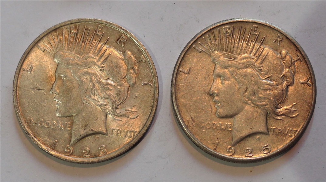 1925 S Peace Silver Dollar and 1923 Peace Silver Dollar